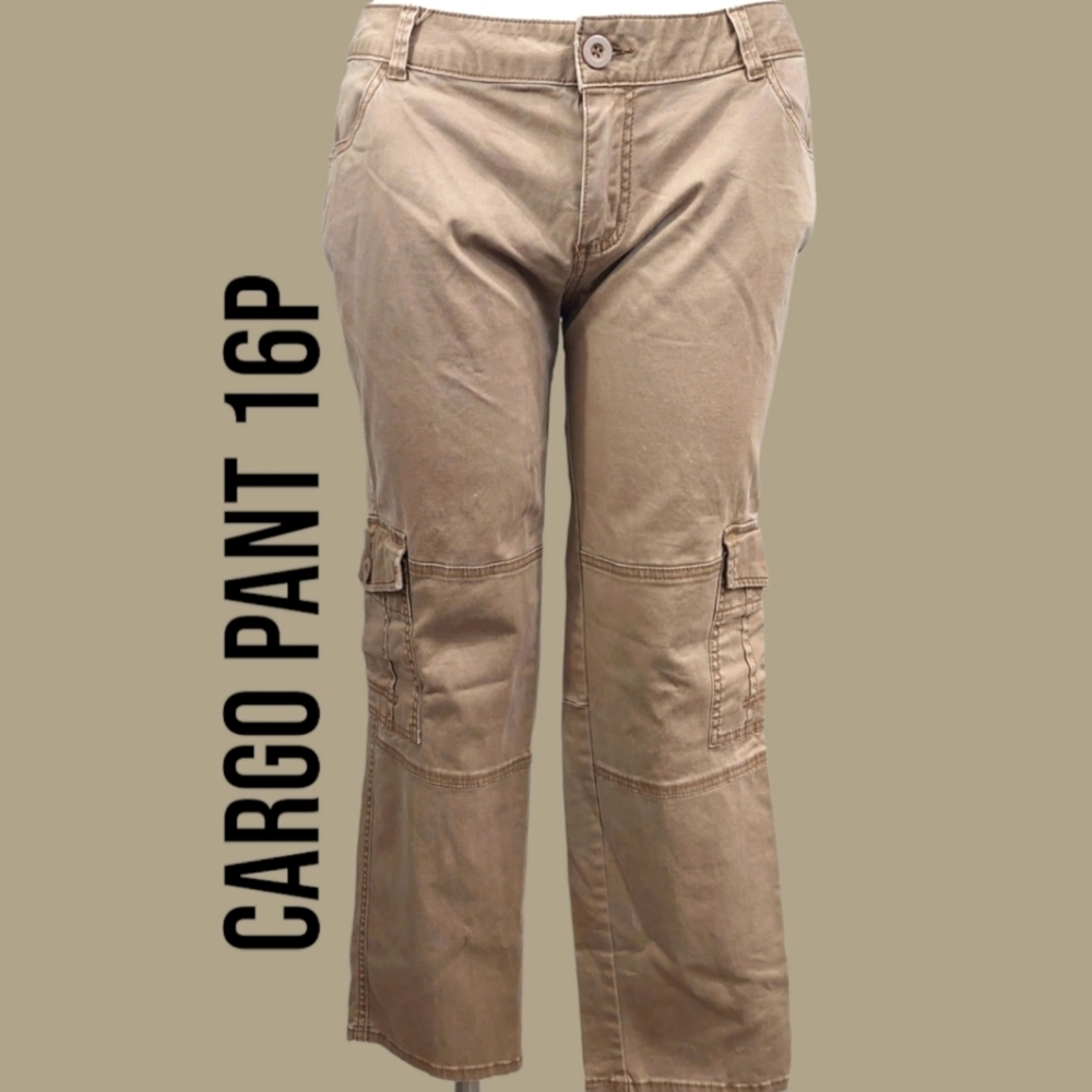 a. n. a. Cargo Boyfriend Pant Modern Fit 16P Neutral Tan Ankle Trouser